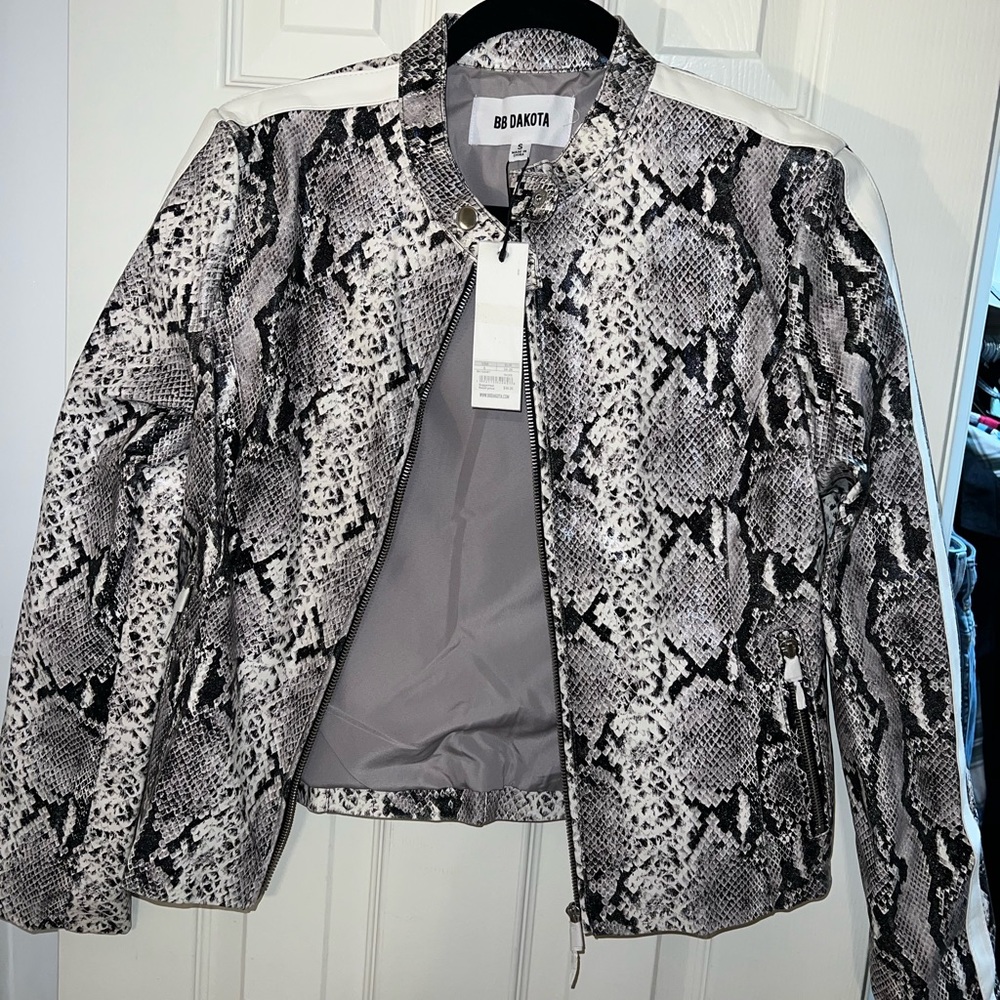 BB Dakota Snakeskin Leather Jacket